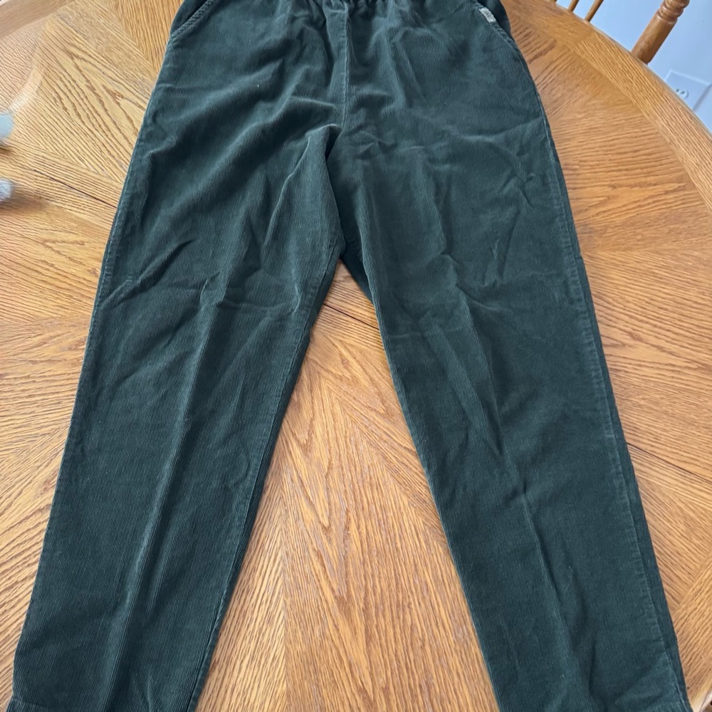 Chic Women's Green Corduroy Straight Leg Pants Jeans